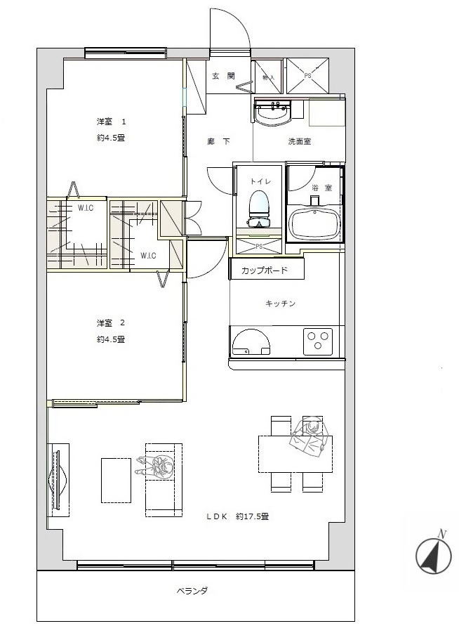 フレンチシックな部屋作りマンションフルリノベ13